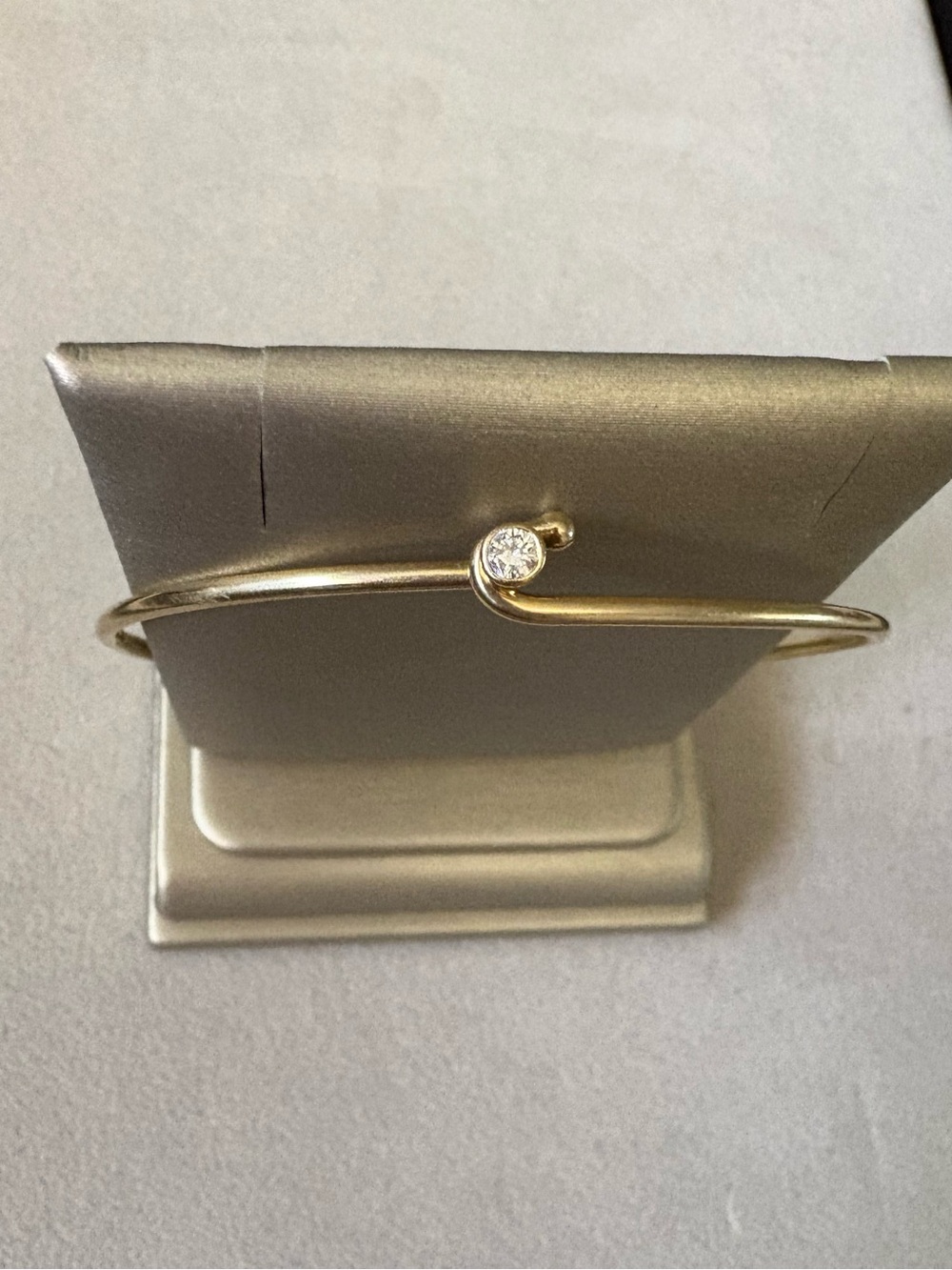 Tiffany & Co. 14K Gold Diamond Bangle Bracelet